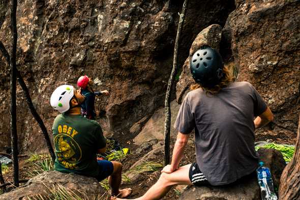 Breaks between climbs were moments to sit and watch.