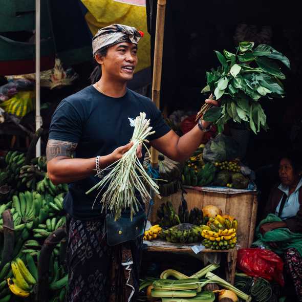 Aromatic basil and lemongrass found in a variety of Balinese delicacies